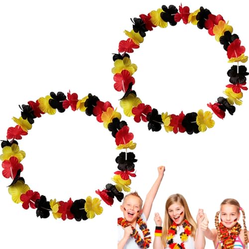 AYNKH 2 Stück Blumenkette Schwarz Rot Gelb, Deutschland Flagge Foto Requisiten Fanartikel Fußball Party Deko Geburtstag Zubehör Präsent von AYNKH