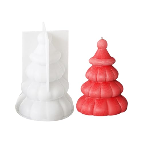 Kerzenform DIY Kerzen 3D Kerzengießform Silikon Kerzenwachs Formen Silikonformen Gießformen Weihnachten Kerzenformen Weihnachtsbaum Silikonform Weihnachten (C, One Size) von AYOrpeg