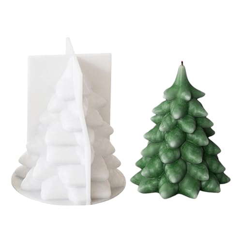 Kerzenform DIY Kerzen 3D Kerzengießform Silikon Kerzenwachs Formen Silikonformen Gießformen Weihnachten Kerzenformen Weihnachtsbaum Silikonform Weihnachten (D, One Size) von AYOrpeg