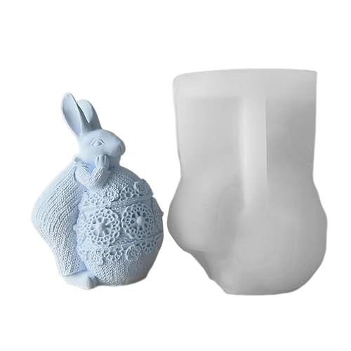 Ostern Eier Silikonform Kerzenformen 3D Osterei Silikon-Formen Seifenform Ostern Kaninchen Silikonform Silikon Gießformen Ostergeschenke (A, One Size) von AYOrpeg