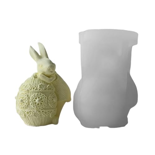 Ostern Eier Silikonform Kerzenformen 3D Osterei Silikon-Formen Seifenform Ostern Kaninchen Silikonform Silikon Gießformen Ostergeschenke (B, One Size) von AYOrpeg