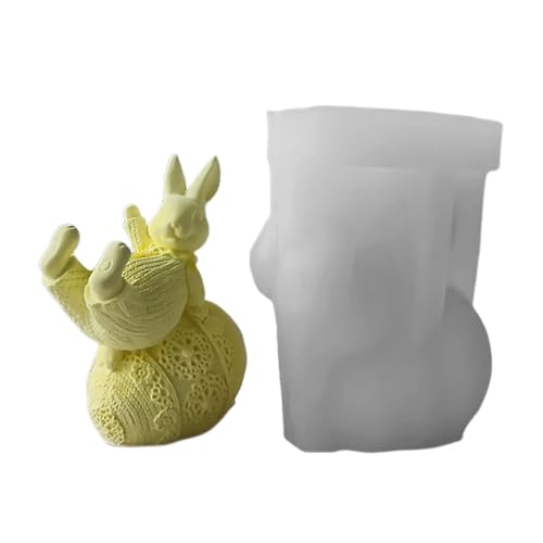 Ostern Eier Silikonform Kerzenformen 3D Osterei Silikon-Formen Seifenform Ostern Kaninchen Silikonform Silikon Gießformen Ostergeschenke (C, One Size) von AYOrpeg