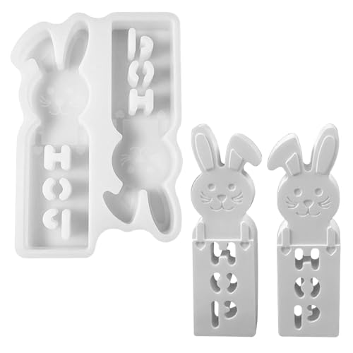 Silikonformen Gießformen Ostern Silikonform Hase Kreative Kombinationen Silikon Gießform Kerzenhalter 3D Osterhase Silikonform Kerzenhalter (1-White, One Size) von AYOrpeg