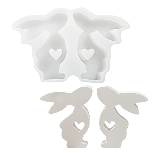 Silikonformen Gießformen Ostern Silikonform Hase Kreative Kombinationen Silikon Gießform Kerzenhalter 3D Osterhase Silikonform Kerzenhalter (2-White, One Size) von AYOrpeg