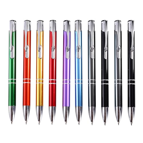 10 Stück Kugelschreiber Unterzeichnungsstift Einziehbarer Kugelschreiber Nachfüllbar Reibungsloses Schreiben Business Stift von AYPOHU