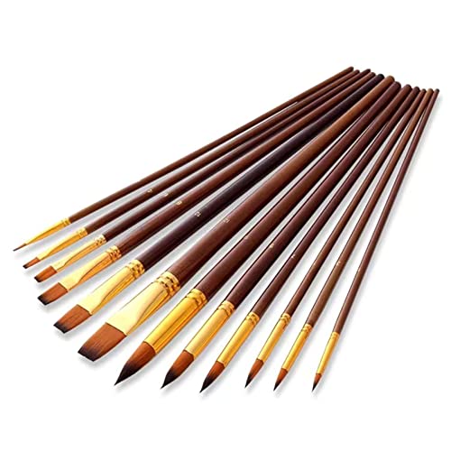 12x/Set Künstler Pinsel Aquarell Acryl Pinsel Nylon Haar Malerei Pinsel Zeichnung Liefert Für Anfänger Erwachsene von AYPOHU