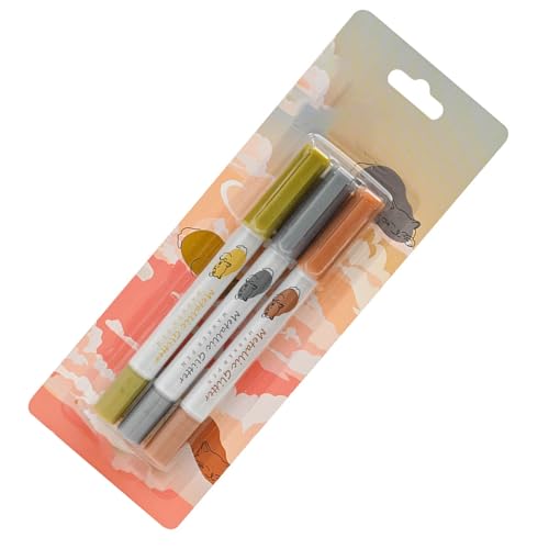 3 Stück Doppelkopf Metallic Lackstift Metallic Marker Für Scrapbooking Malerei Auf Stein Metall Papier Glas Holz Stoff von AYPOHU