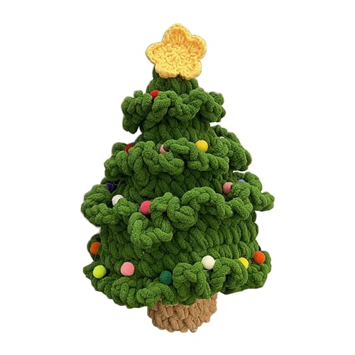 AYPOHU Festival Heimdekoration Gehäkelter Weihnachtsbaum Saisonaler Urlaub Gestrickter Plüschbaum Schlafzimmer Ornament Weihnachtsszenen Layout von AYPOHU