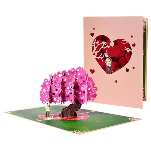 AYPOHU Liebe 3D Popup Baum Grußkarte Valentinstag Einladungskarte Für Festival Neujahr Urlaub Party Nachrichtenkarte Hochzeit von AYPOHU