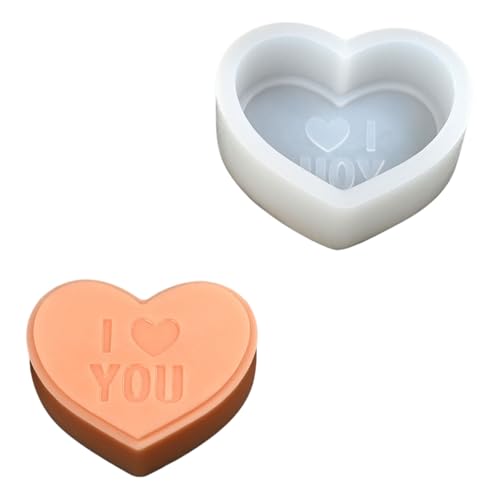 Valentinstag Themen Herz Silikon Kerzenformen Für Kerzen 3D Herz Seifenherstellungsformen Fondant Silikon Formen von AYPOHU