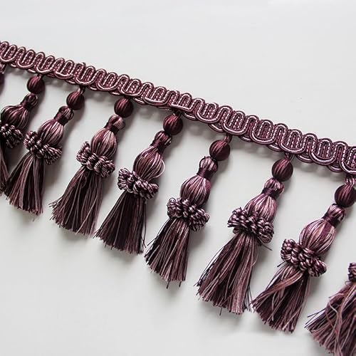 VNJUGF 6 m/Beutel Fransen for Vorhänge Garnituren Dekoration Fringe Vorhang Spitze Trim Nähen Trim Geflecht Polsterung DIY Luxus(Purple,4m) von AYRTEGI