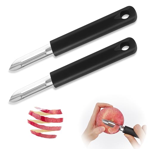 AYSYR 2 PCS Sparschäler Schwarz,Kartoffelschäler Multifunktion,Schäler für Gemüse Obst Karotten,Gemüseschäler Metall Universalschäler für Kochbegeisterte,Peeler mit Stabiles Klingen von AYSYR