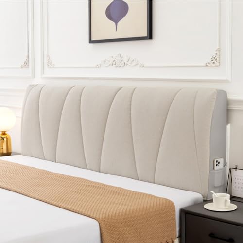 Bett Kopfteil Hussen Bett Kopfteil Bezug/Überzug Stretch Dehnbare Kopfteilbezug 180/160/140cm Weicher Elastisch Samtstoff Kopfteil Schonbezug Protektor Für Dekoratives Kopfteil ( Color : Dove grey , S von AYUOEODM