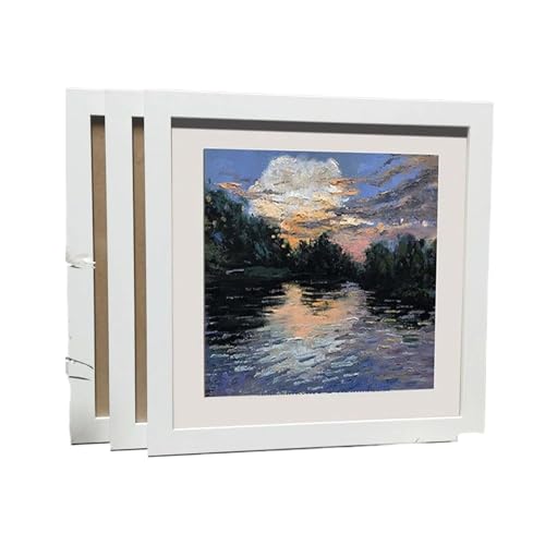 AYWTIUN Bilderrahmen 3 Stück quadratischer Holz-Fotorahmen for Aufhängen an der Wand, 20 x 20, 25 x 25 cm, Holz-Bilderrahmenständer for Bilder, Foto-Dekor, Gedenkgeschenk(White,15X15cm 3pcs) von AYWTIUN