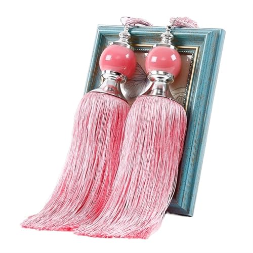 AYWTIUN Seilhalter für Vorhänge 1 Pair Curtain Tie Backs with Tassel Traditional Tieback Curtain Decorative Accessories(Light pink) von AYWTIUN