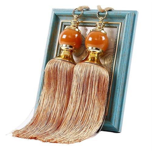 AYWTIUN Seilhalter für Vorhänge 1 Pair Curtain Tie Backs with Tassel Traditional Tieback Curtain Decorative Accessories(Orange) von AYWTIUN