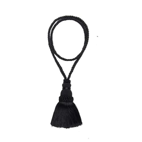 AYWTIUN Seilhalter für Vorhänge 1PC Curtain Tassel Tieback Curtain Holder Accessory Rope Decorative Home Decor Hanging Rope Curtain Accessories(Black) von AYWTIUN