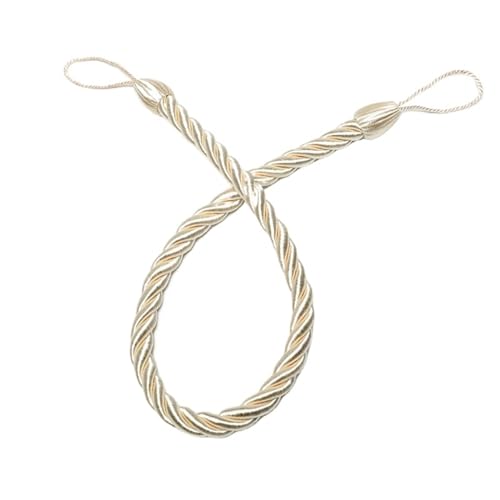 AYWTIUN Seilhalter für Vorhänge 1Pc Curtain Tie Backs Handmade Weave Curtain Holder Clip Buckle Rope Home Decorative Room Accessories Curtain Tieback(Beige) von AYWTIUN