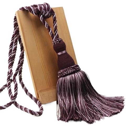 AYWTIUN Seilhalter für Vorhänge 1Pc Tassel Tieback for Curtain Polyester Single Ball Curtain Holder Tie Home Decor Handmade Tassel Fringe Curtain Buckle Rope(Purple) von AYWTIUN