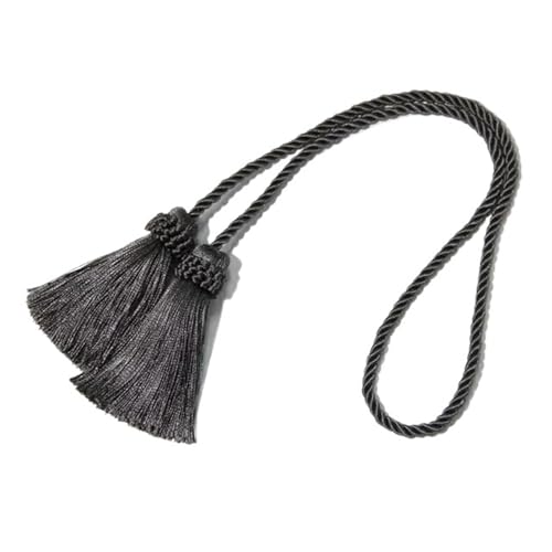 AYWTIUN Seilhalter für Vorhänge 1Pc Tassels Curtain Tieback Handmade Fringe Room Accessories Curtain Tie Backs Hanging Ball Buckle Rope Curtains Holder(Charcoal) von AYWTIUN