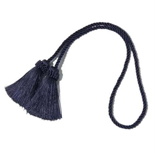 AYWTIUN Seilhalter für Vorhänge 1Pc Tassels Curtain Tieback Handmade Fringe Room Accessories Curtain Tie Backs Hanging Ball Buckle Rope Curtains Holder(Dark Blue) von AYWTIUN