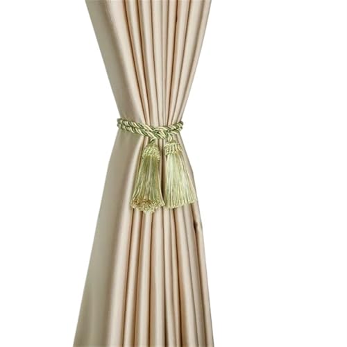 AYWTIUN Seilhalter für Vorhänge 1Pc Tassels Curtain Tieback Handmade Fringe Room Accessories Curtain Tie Backs Hanging Ball Buckle Rope Curtains Holder(Mix Green) von AYWTIUN