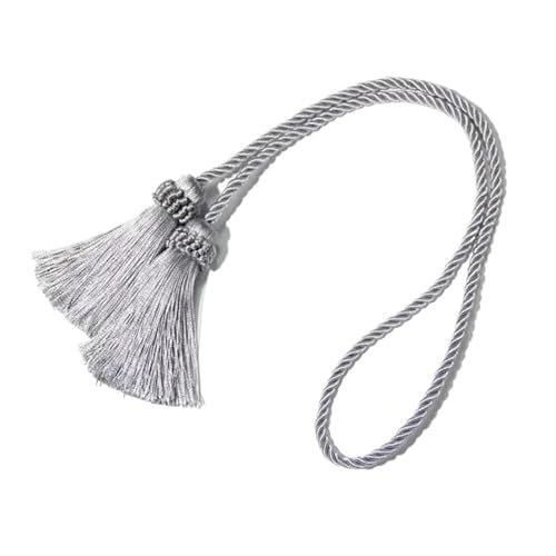 AYWTIUN Seilhalter für Vorhänge 1Pc Tassels Curtain Tieback Handmade Fringe Room Accessories Curtain Tie Backs Hanging Ball Buckle Rope Curtains Holder(Silver) von AYWTIUN