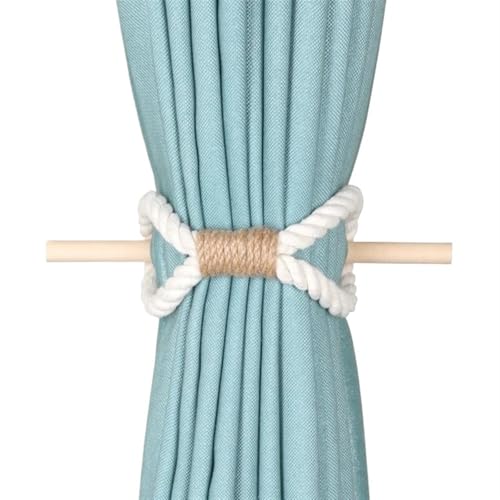 AYWTIUN Seilhalter für Vorhänge 1pc Solid Wooden Stick Simple Curtain Binding Rope Curtain Tieback Curtain Buckle Curtain Holdback for Room Decor(Cotton) von AYWTIUN