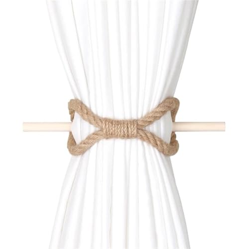 AYWTIUN Seilhalter für Vorhänge 1pc Solid Wooden Stick Simple Curtain Binding Rope Curtain Tieback Curtain Buckle Curtain Holdback for Room Decor(Hemp) von AYWTIUN