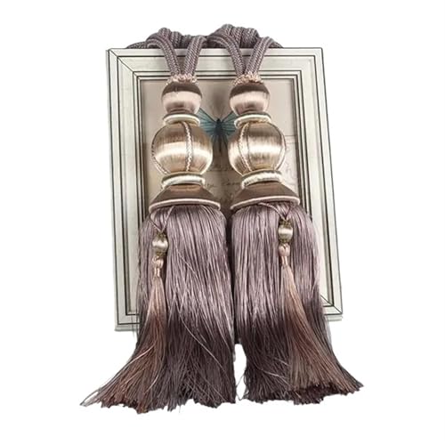 AYWTIUN Seilhalter für Vorhänge 2PCS Rope Curtain Tiebacks Hanging Tassel Tiebacks for Curtain Accessories Pearls Ball Beaded Tassel Hanging Ball(Brown) von AYWTIUN