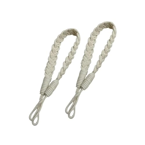 AYWTIUN Seilhalter für Vorhänge 2Pcs Cotton Woven Twist Knotted Curtain Tied Strap Buckle Holder Drape Tieback Rope Decorative Lanyard Hanging Tying von AYWTIUN