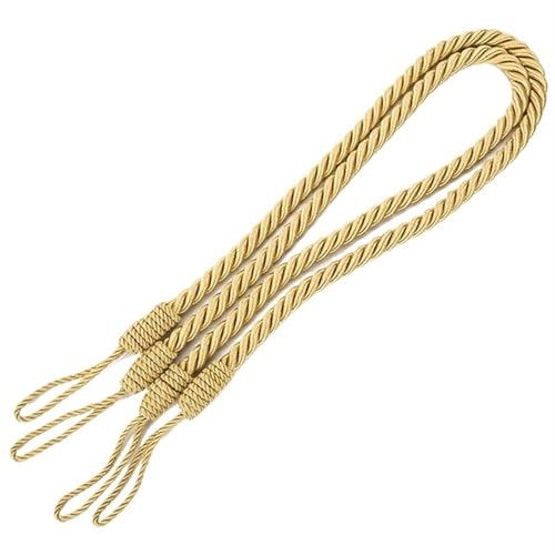 AYWTIUN Seilhalter für Vorhänge 2Pcs Curtain Rope Buckle Large Rope Cotton Drape Tie Backs Holdbacks Tieback Twisted Rope(Gold) von AYWTIUN