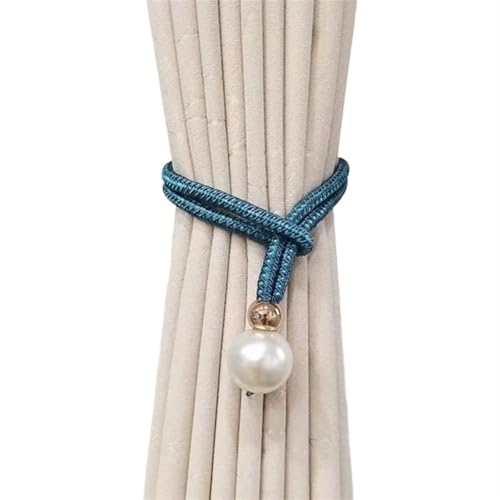 AYWTIUN Seilhalter für Vorhänge Adjustable Pearl Curtain Tieback Pearl Curtain Accessories Creative Household Buckle Tie Rope(Blue) von AYWTIUN