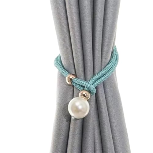 AYWTIUN Seilhalter für Vorhänge Adjustable Pearl Curtain Tieback Pearl Curtain Accessories Creative Household Buckle Tie Rope(Light Blue) von AYWTIUN