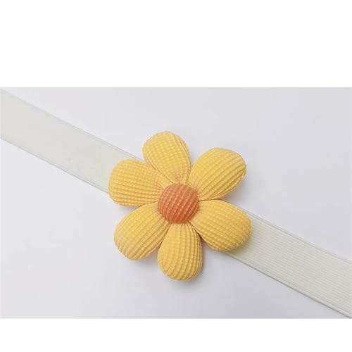 AYWTIUN Seilhalter für Vorhänge Flower Curtain Strap Woven Curtain Drawstring Rope Cartoon Flower Curtain Buckle Flower Tassel Curtain Tieback(Yellow B) von AYWTIUN