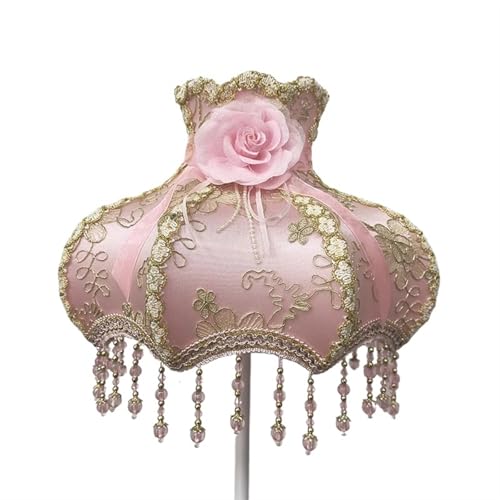 AYWTIUN lampenschirm stehlampe Lampenschirm Retro Perlen Spitze Blume Schlafzimmer Nachttischlampe Stehlampe Wandlampenabdeckung(Color9) von AYWTIUN