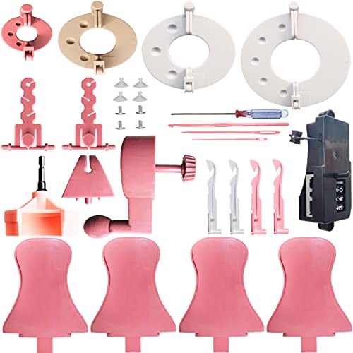 Sentro 40/48 Strickmaschinen-Zubehör, verschiedene Webwebmaschinen, Ersatzwerkzeuge inklusive Adapter, Griff, Spanner, digitaler Zähler und Strickhaken-Set für Erwachsene und Kinder, 32-teiliges Set von AZANU