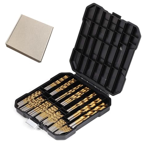 99pcs Twist Bohrern Bit Set, Lagerstahl-Metrik-Bohrer-Set, 1,0-10 mm robuster Bohrer, Bohrer mit Kunststoff- und Papierbox für Metallbearbeitung, Holzbearbeitungsmetrik-Bohrer-Bit-Set von AZIDWERYQ