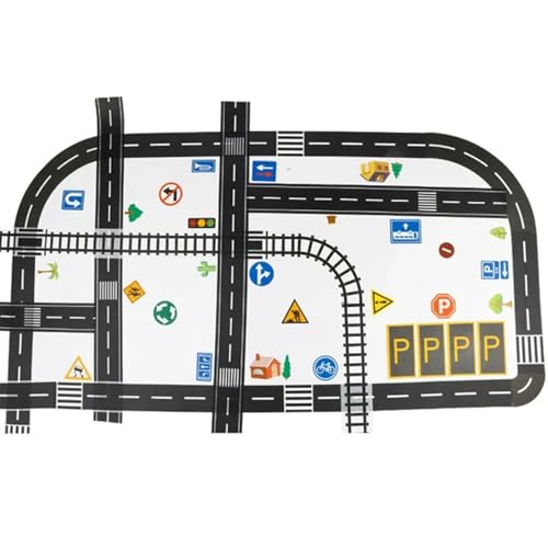 AZIDWERYQ 1 Set -Straßenband für Spielzeugautos & Züge, Verschiedene Rennstreckenklebeband, Pädagogik -DIY -Auto -Track -Band, Entwicklung von Kindern und Gedächtnis, Spielen und Lernstreifen Lernen von AZIDWERYQ