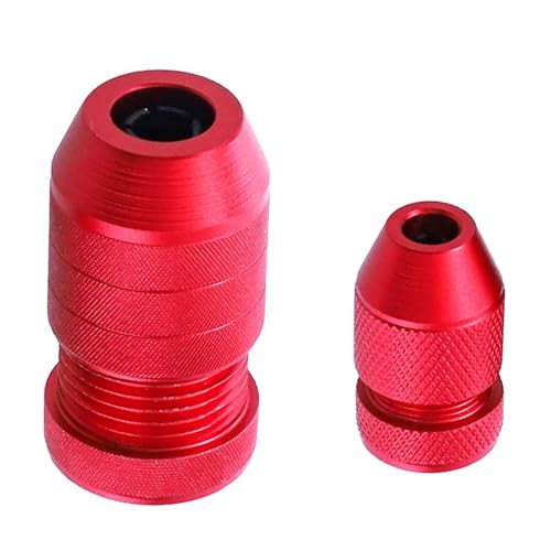 AZIDWERYQ 2pcs Bohrertiefe Stop Aluminiumlegierung einstellbare Bohrstoppkragen präziser Bohrgrößenbereich 2-5 mm/6-11 mm für Möbelfliesen Metallholz (rot) Tiefe Stopps von AZIDWERYQ