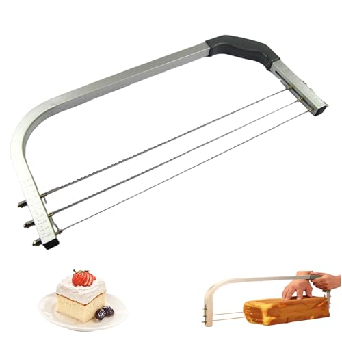 AZIDWERYQ Cake Leveler, verstellbare professionelle Edelstahl -Kuchenschneider -Slicer mit 3 Drähten Backgeräte zum Nivellieren und Formen von AZIDWERYQ