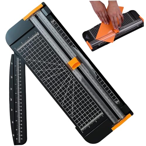 Papierschneider Handbuch A4 Papier Trimmer Guillotine mit automatischen Sicherheitsschutz -Scrapbooking -Werkzeugen zum Schneiden von Papierfotos oder Etiketten Büro -Home Paper Cutter Slider von AZIDWERYQ