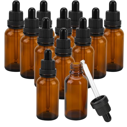 AZKEEGREY 30 Stück Pipettenflasche 30ml Braunglas, Tropfflasche mit Glaspipette, Apothekerflasche Braunglasflasche für Öle Extrakte Liquid Parfümöle von AZKEEGREY