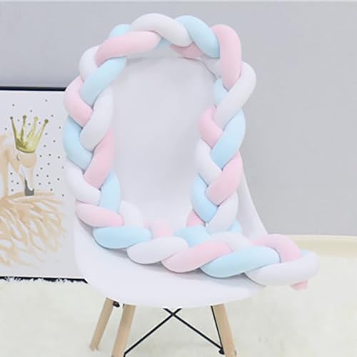 AZMAHT Geflochtene Bettschlange Nestchen Babybett Umrandung Geflochtenes SeitenschläFerkissen Baby Geflochtene Kissen Geknotet Rundum Schlange Kinderbett Baby Crib Protection,A02,100cm von AZMAHT