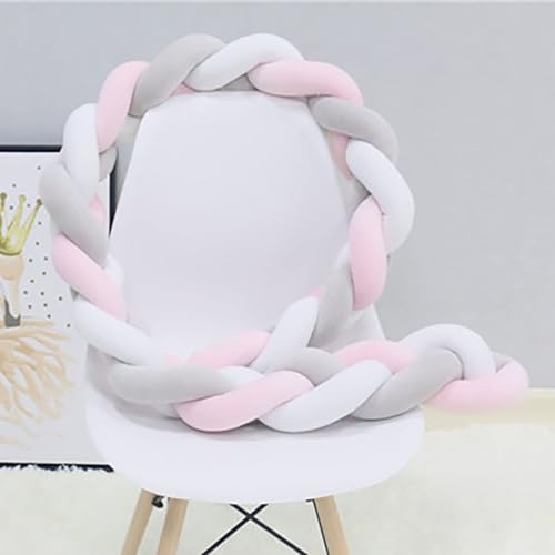 AZMAHT Geflochtene Bettschlange Nestchen Babybett Umrandung Geflochtenes SeitenschläFerkissen Baby Geflochtene Kissen Geknotet Rundum Schlange Kinderbett Baby Crib Protection,A03,100cm von AZMAHT