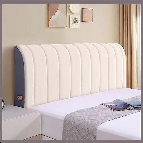 Kopfteilbezug Für Bett Bettkopfteil Hussen Bett Kopfteil Bezug Samtstoff Stretch Bett Kopfteil Husse Einfarbig Staubhülle Elastische Ür Gepolsterte Schlafzimmer Bett Kopfteil Bezug ( Color : B-Beige , von AZMANI