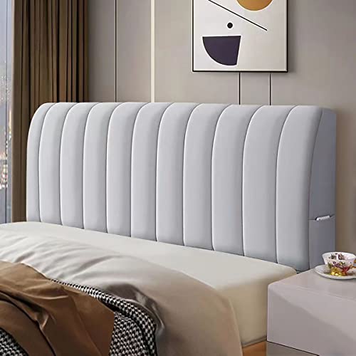 Kopfteilbezug Für Bett Bettkopfteil Hussen Bett Kopfteil Bezug Stretch Bett Kopfteil Husse Einfarbig Staubhülle Elastische Ür Gepolsterte Schlafzimmer Kopfteil Samtstoff ( Color : Light gray , Size : von AZMANI