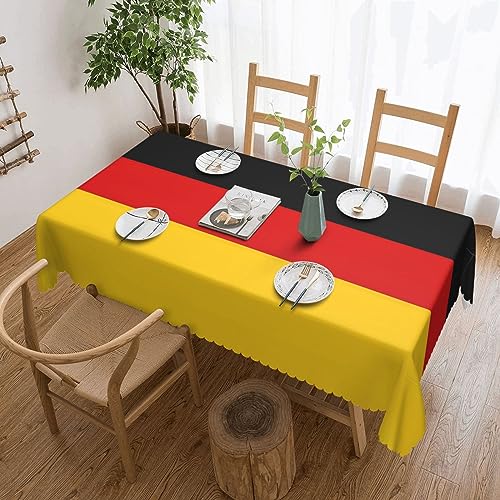 AZXMGOP Tischwäsche mit Deutschlandflaggen-Druck, rechteckig, wasserdicht, für Esszimmer, Urlaubsdekoration, 137 x 183 cm von AZXMGOP