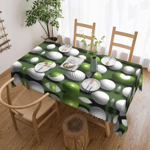 AZXMGOP Tischwäsche mit Golfball-Druck, rechteckig, wasserdicht, für Esszimmer, Urlaubsdekoration, 137 x 183 cm von AZXMGOP