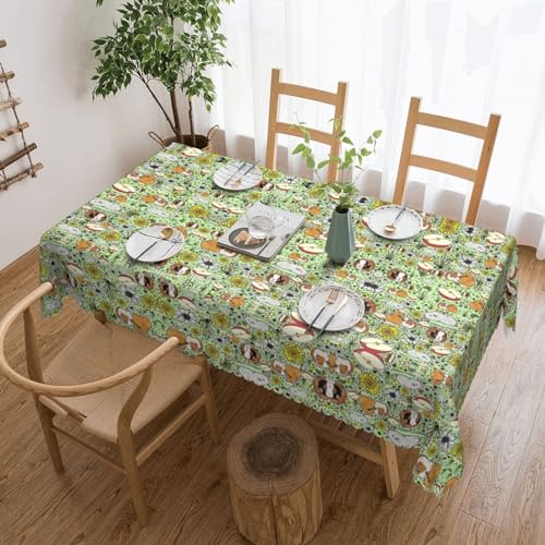 AZXMGOP Tischwäsche mit Meerschweinchen-Druck, rechteckig, wasserdicht, für Esszimmer, Urlaubsdekoration, 137 x 183 cm von AZXMGOP